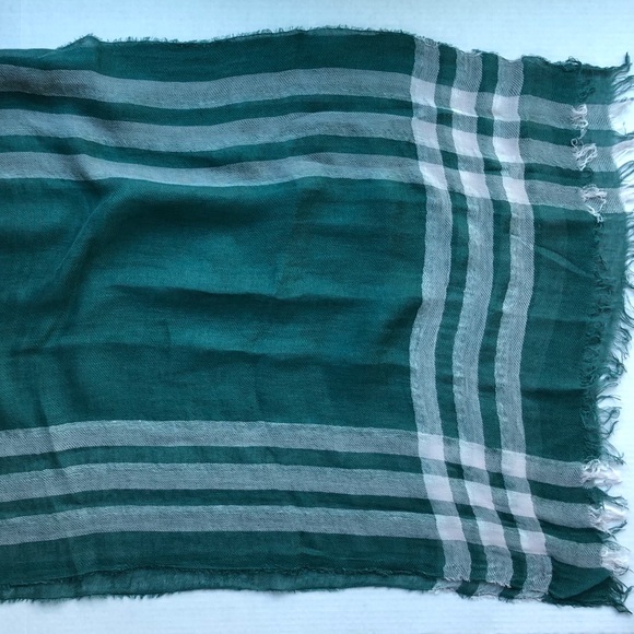 J. Crew Large, Linen, Check Scarf - Picture 4 of 8